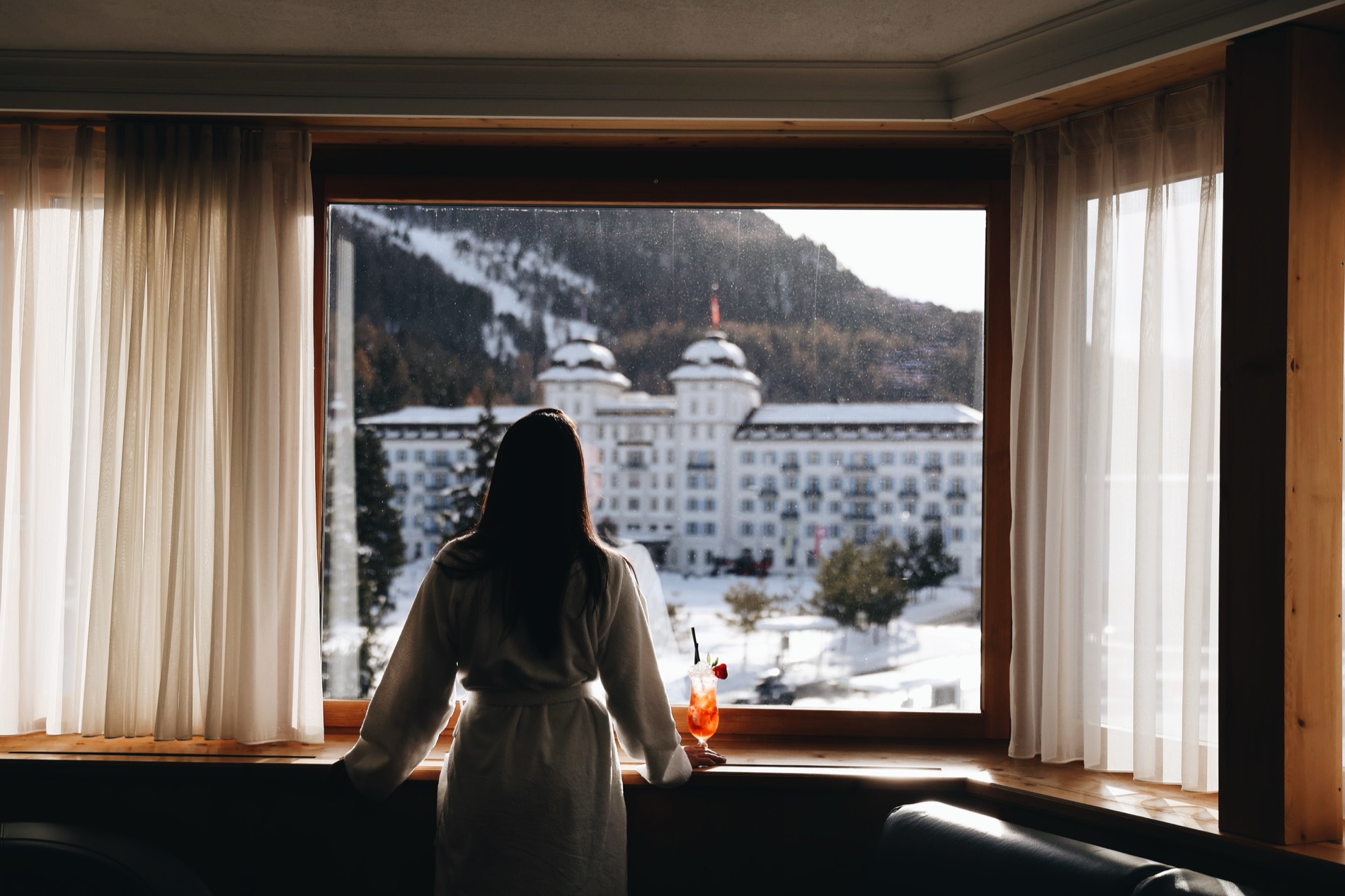 A partner hotel at dusk.